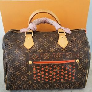 💯% Authentic LV Mono Perfor Speedy 30 Orange